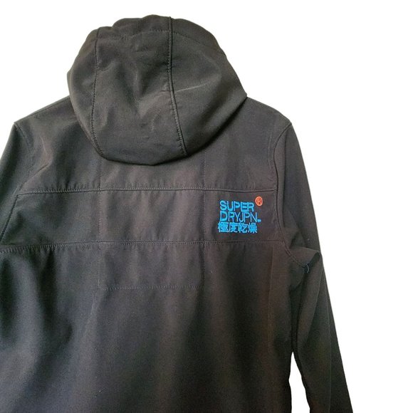 Superdry‎ Softshell Original Windtrekker Black Hooded Jacket Size M - Picture 12 of 14